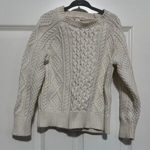 Crewcuts Cream Cable-knit Cotton Sweater, size xxs (4-5yr)